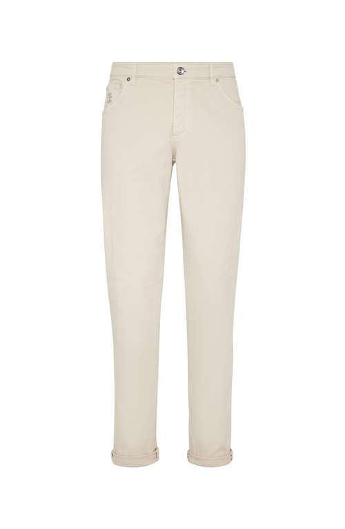 Shop Brunello Cucinelli Garment-dyed Trousers In Beige