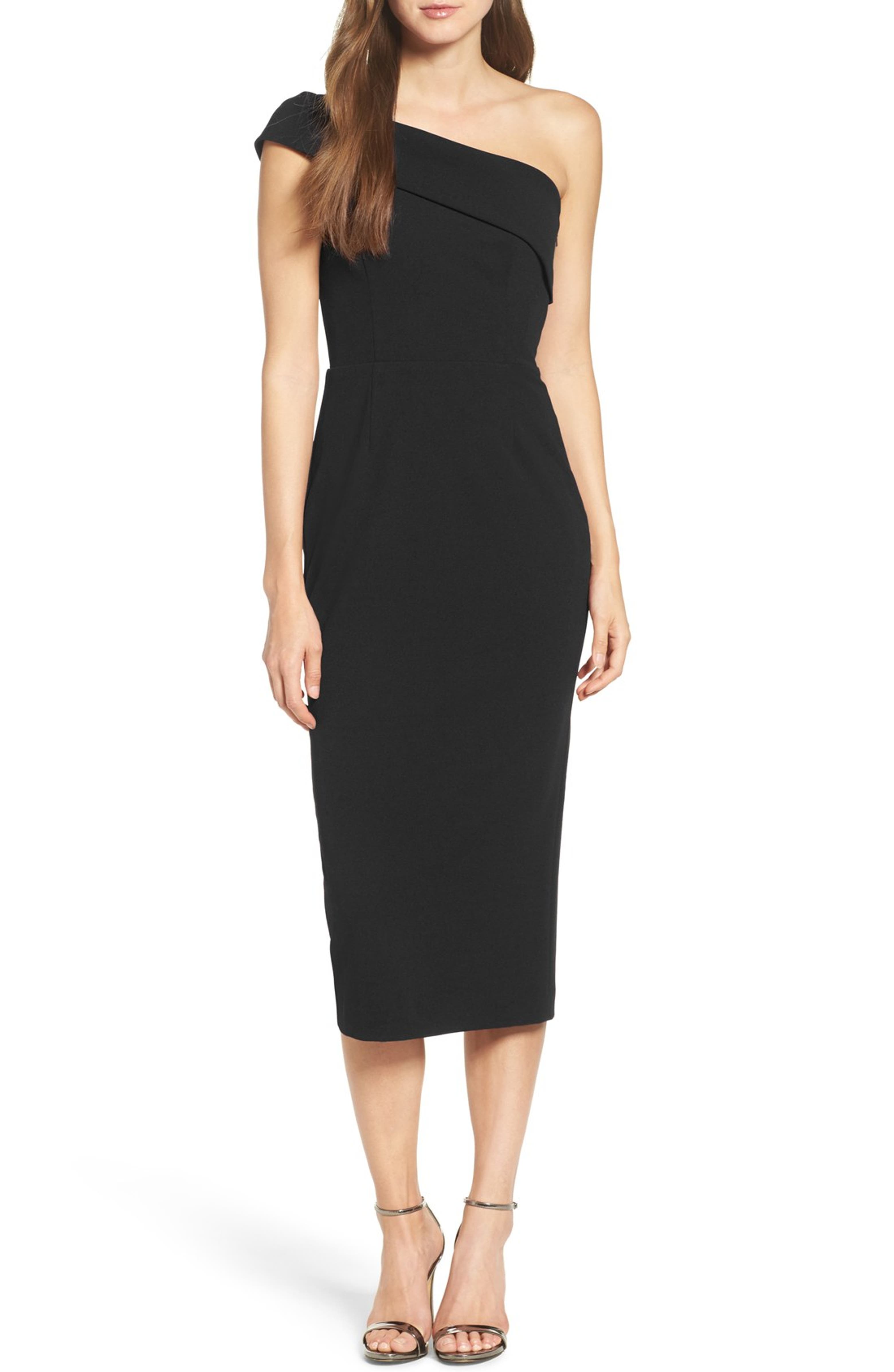 Katie May One-Shoulder Midi Sheath Dress | Nordstrom