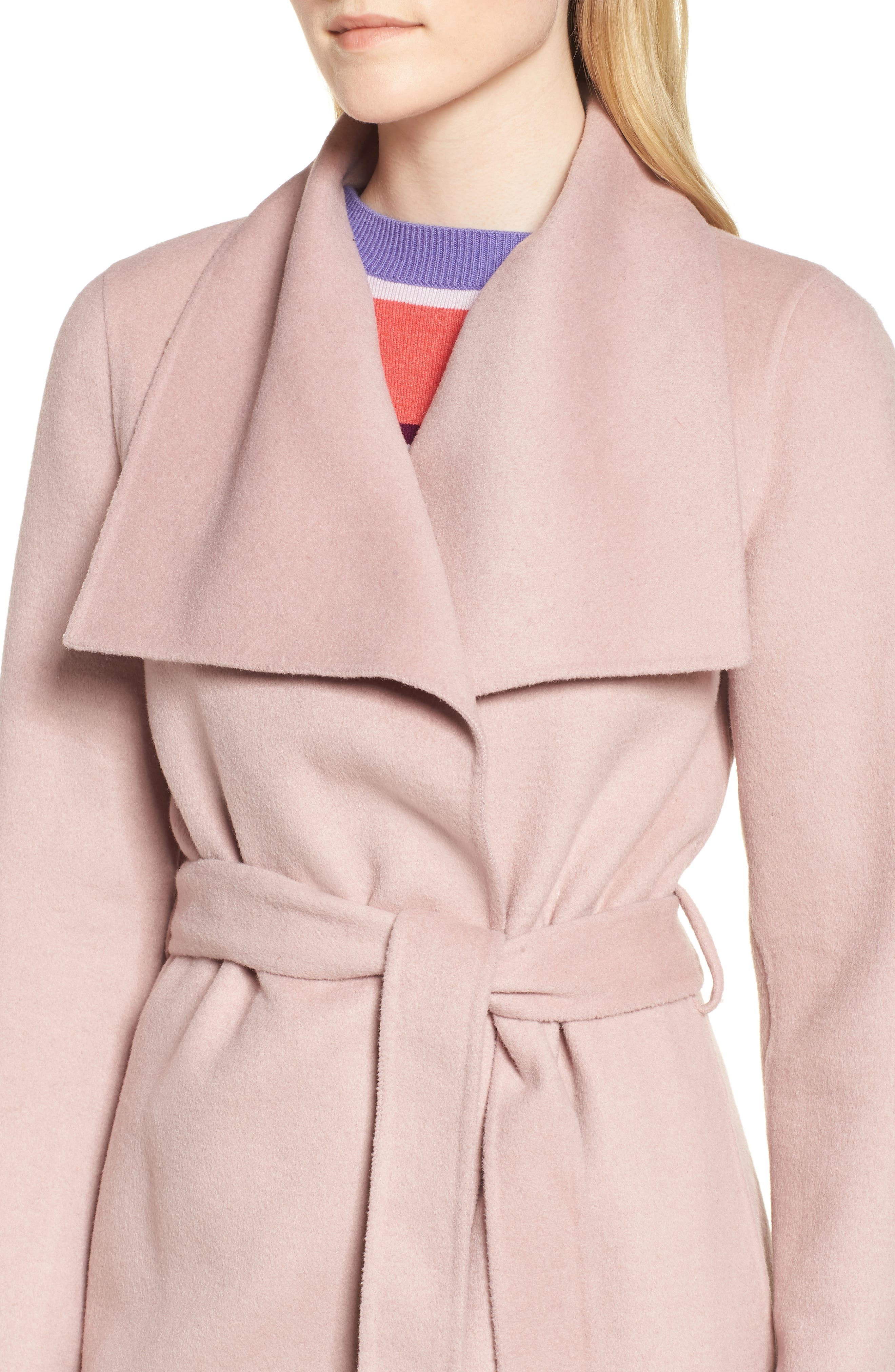 t tahari double face wrap coat
