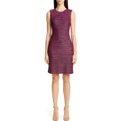St. John Collection Ombre Ribbon Tweed Knit Dress, Pink