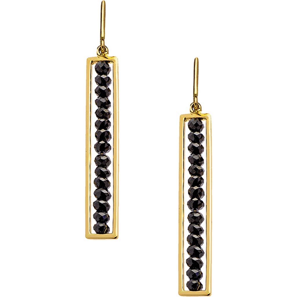 Sethi Couture Leila Black Diamond Drop Earrings In Yellow Gold