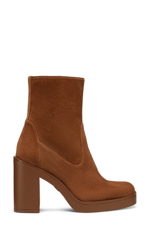 Shop Stuart Weitzman Bethenny 80 Zip Bootie In Coffee Tonal