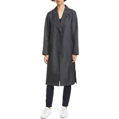 Eileen Fisher Belted Cotton Blend Trench Coat, Black