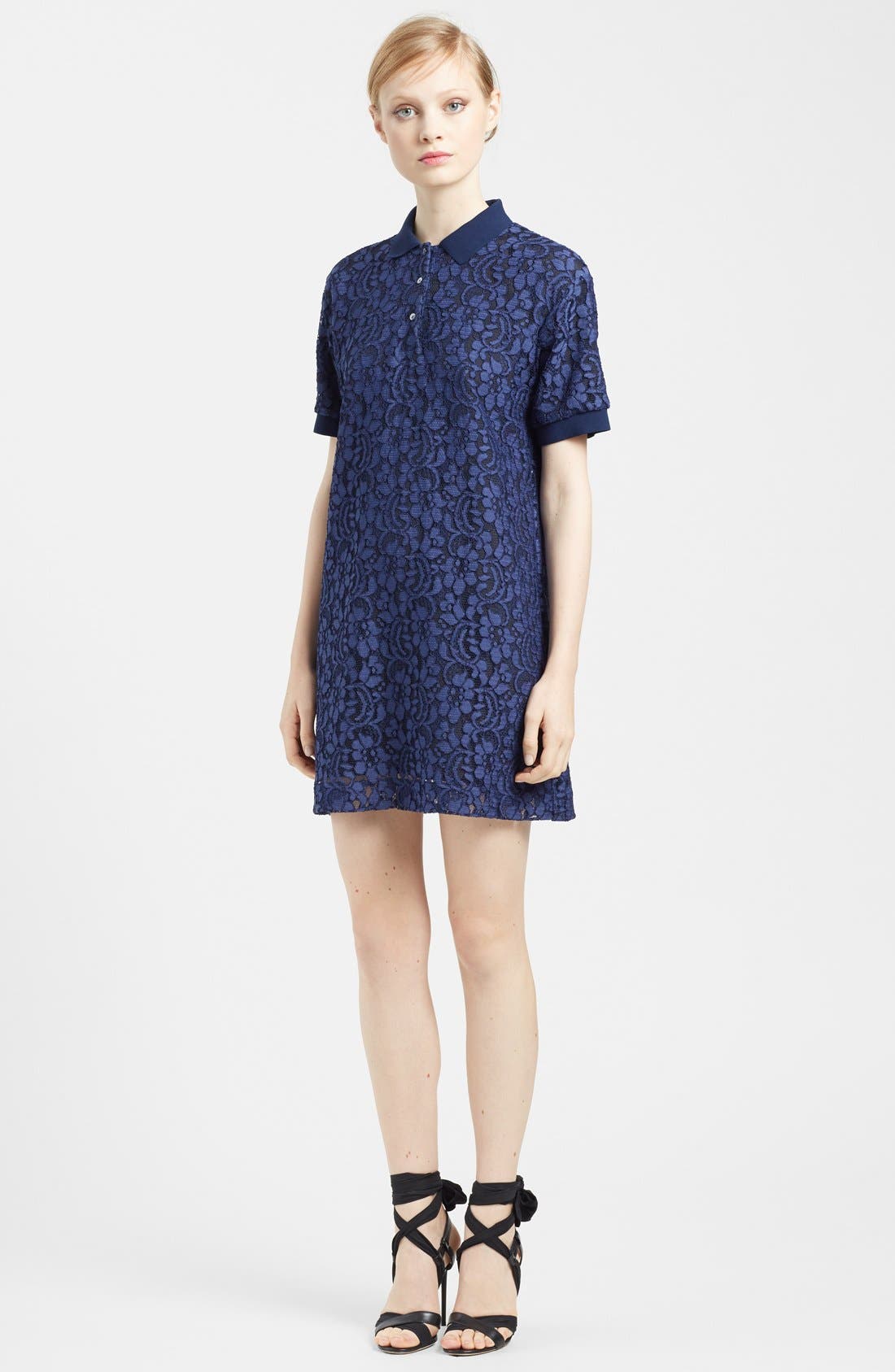 MSGM Short Sleeve Lace Polo Dress Nordstrom