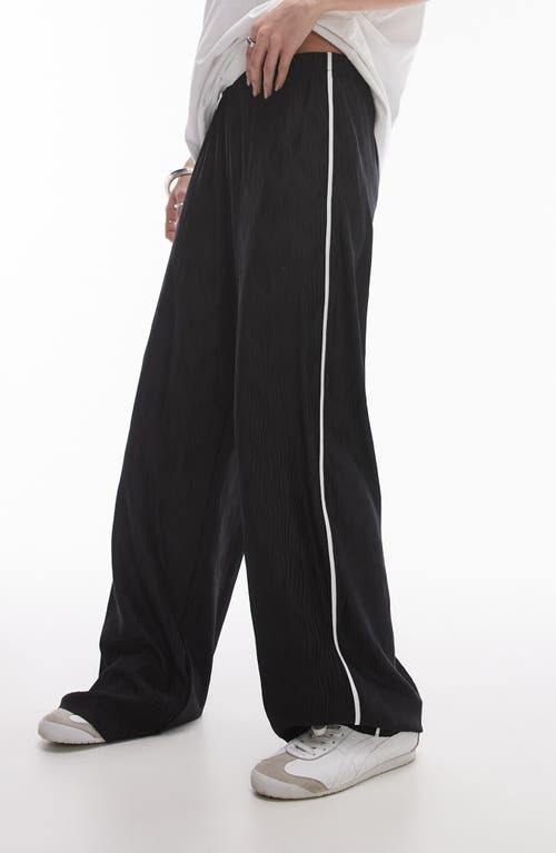 TOPSHOP TOPSHOP CRINKLE SIDE STRIPE PANTS 