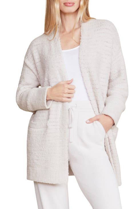 Women's Knit Fleece Long Cardigan, Loungewear Robe