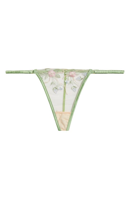 Shop Kilo Brava Embroidered Mesh G-string Thong In Doll Floral