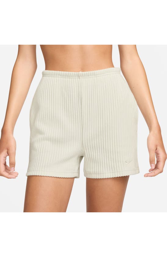 Shop Nike Sportswear Chill Knit Ribbed Shorts In Light Orewood