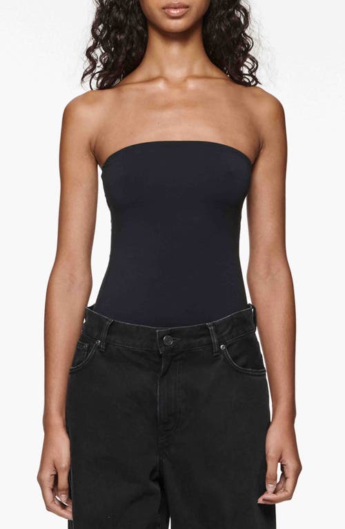 Jersey Strapless Tube Top in Black