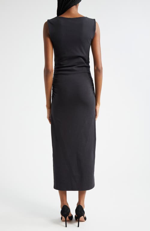 Shop Veronica Beard Charissa Sleeveless Stretch Cotton Midi Dress In Black