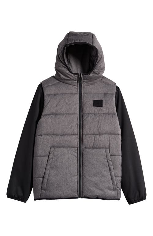 Shop Under Armour Kids' Quilted Hoodie In Pitch Gray Heather