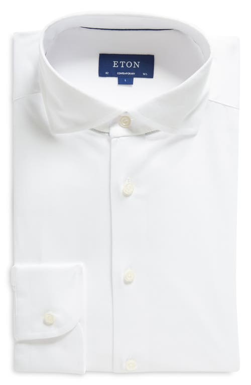 Eton Contemporary Fit Jersey Dress Shirt Natural at Nordstrom, - R