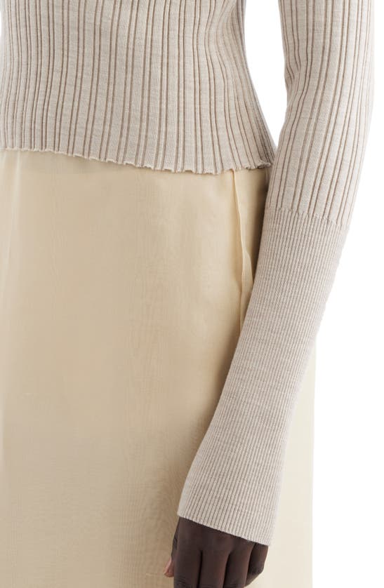 Shop Givenchy Wool Blend Rib Polo Sweater In Natural Beige