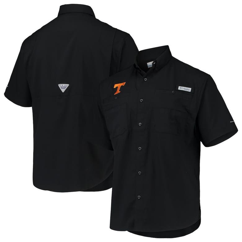 Columbia Black Tennessee Volunteers Pfg Tamiami Omni-shade Button-down Shirt In Black