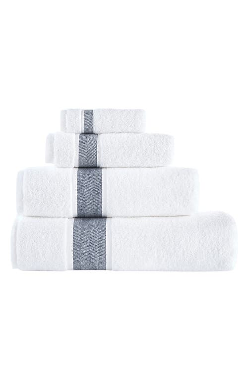 Brooks Brothers Ottoman Rolls Turkish Cotton Bath Essentials In Navy/white