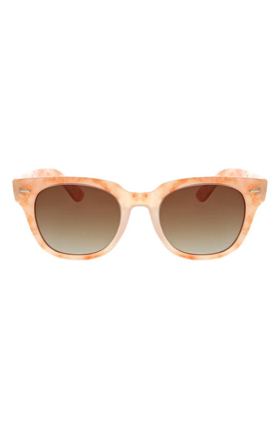 Hurley Retro Square 49mm Sunglasses In Coral Marble