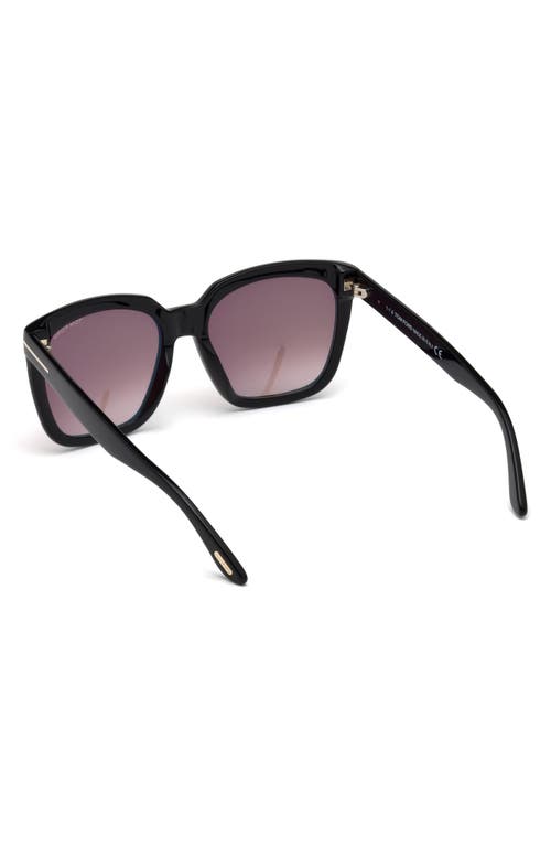 Shop Tom Ford Amarra 55mm Gradient Square Sunglasses In Black/gradient Burgundy