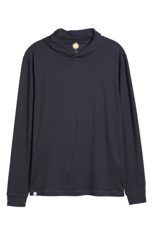 Johnnie-o Talon Prep-formance Long Sleeve Hooded T-shirt In Black