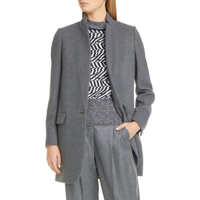 Stella Mccartney Bryce Wool Blend Melange Jacket, US / 50 IT - Grey