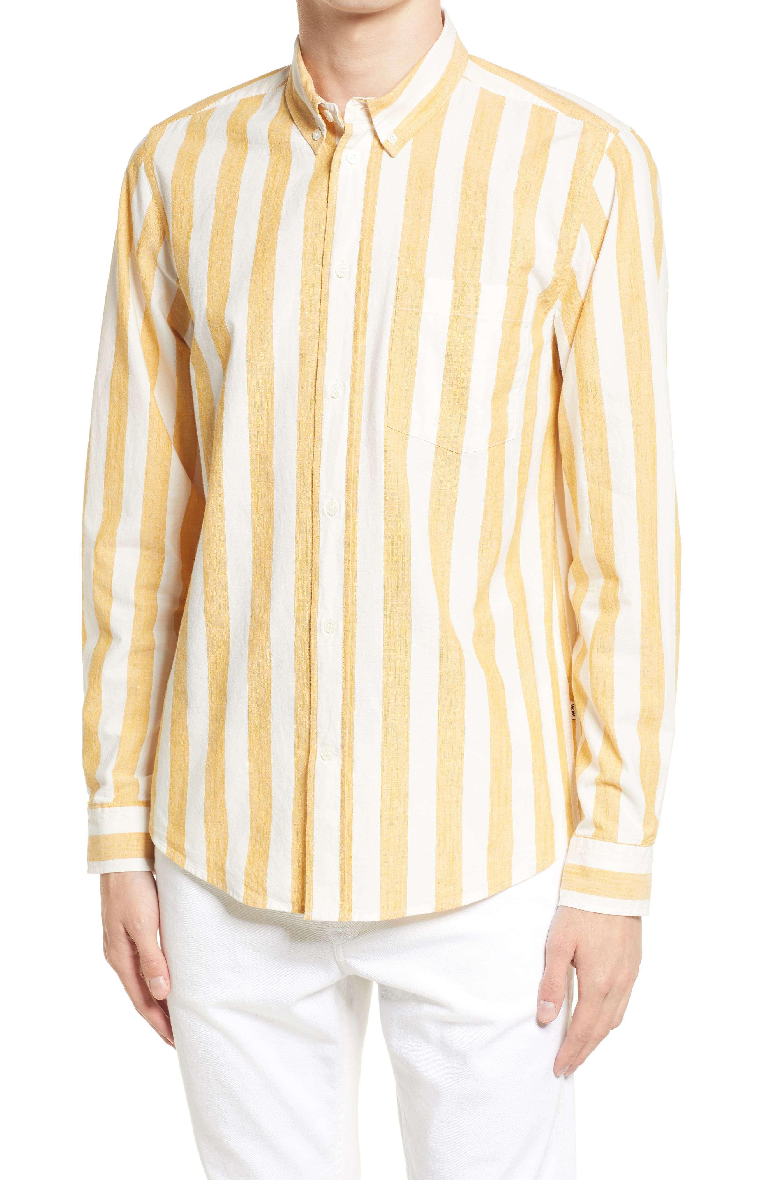 black and yellow button up shirt