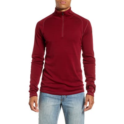 Smartwool Merino 250 Base Layer Quarter Zip Pullover, Red