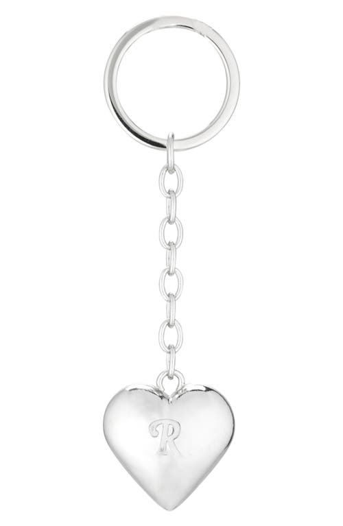 Raf Simons Logo Monogram Heart Keyring in Silver
