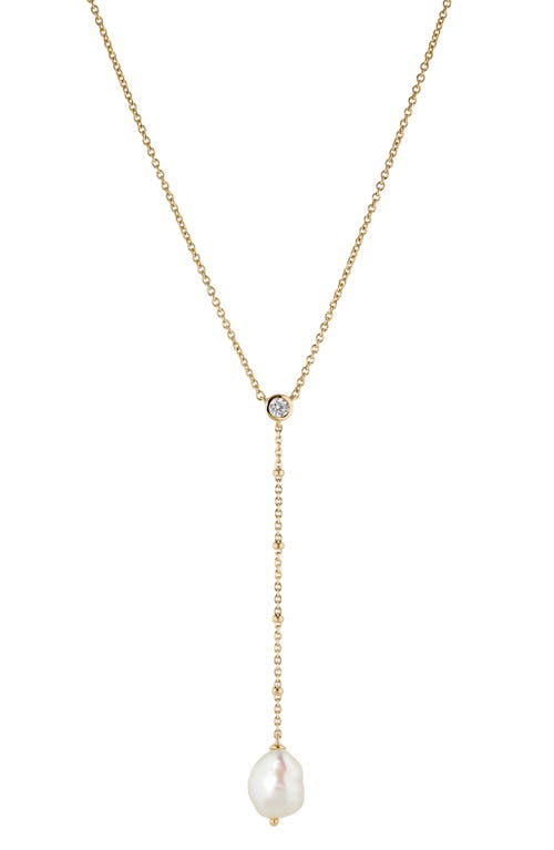 Nadri Dot Dot Dot Cultured Pearl Y-Necklace in Gold With Pearl at Nordstrom