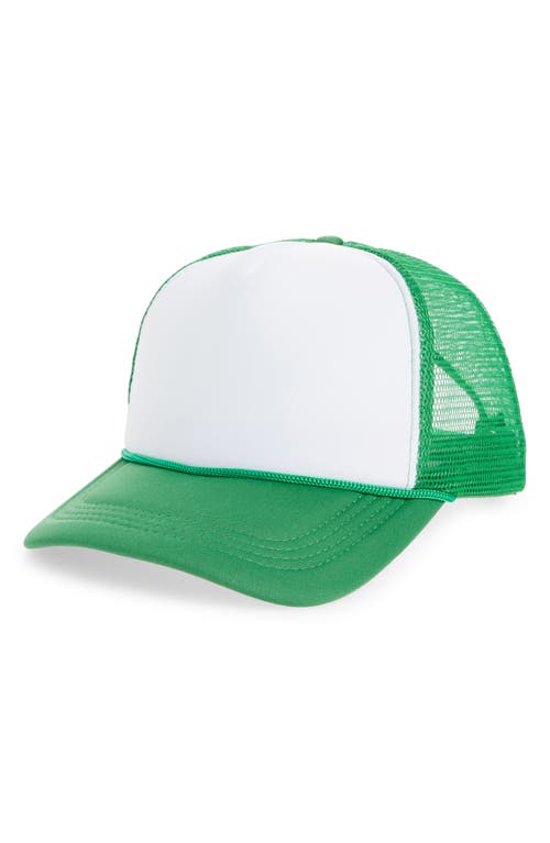 Trucker Hat in Green- Ivory