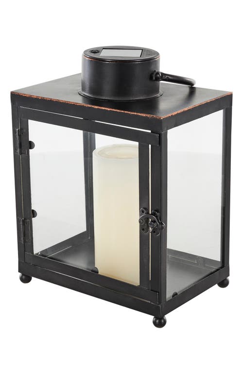 Ginger Birch Studio Black Metal Candle Lantern In Black