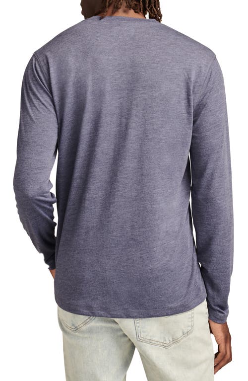 Shop Lucky Brand Long Sleeve Slub Jersey Henley In Baltic Sea