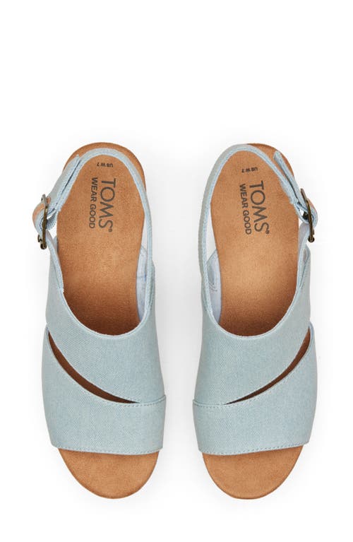 Shop Toms Claudine Platform Wedge Sandal In Light/pastel Blue