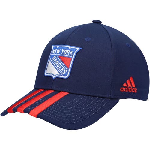 Men's adidas Navy New York Rangers Locker Room Three Stripe Adjustable Hat