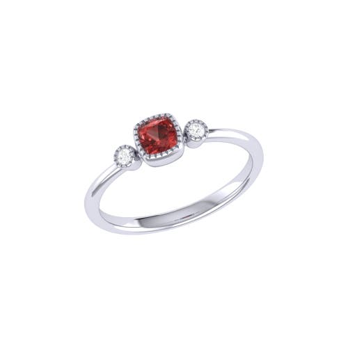 Shop Luvmyjewelry Cushion Cut Garnet & Diamond Birthstone Ring In White Gold