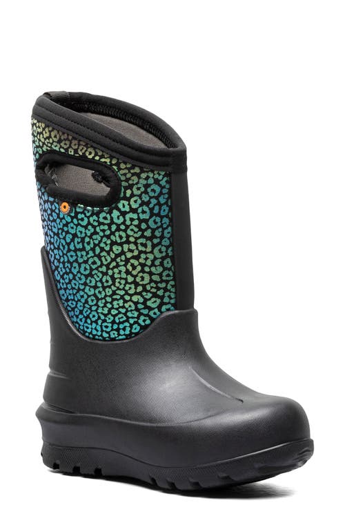 Bogs Kids' Neo-Classic Rainbow Leopard Insulated Waterproof Winter Boot Black Multi at Nordstrom, M
