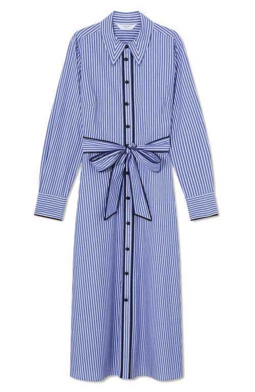 Shop Lk Bennett Lucan Long Sleeve Shirtdress In Blue