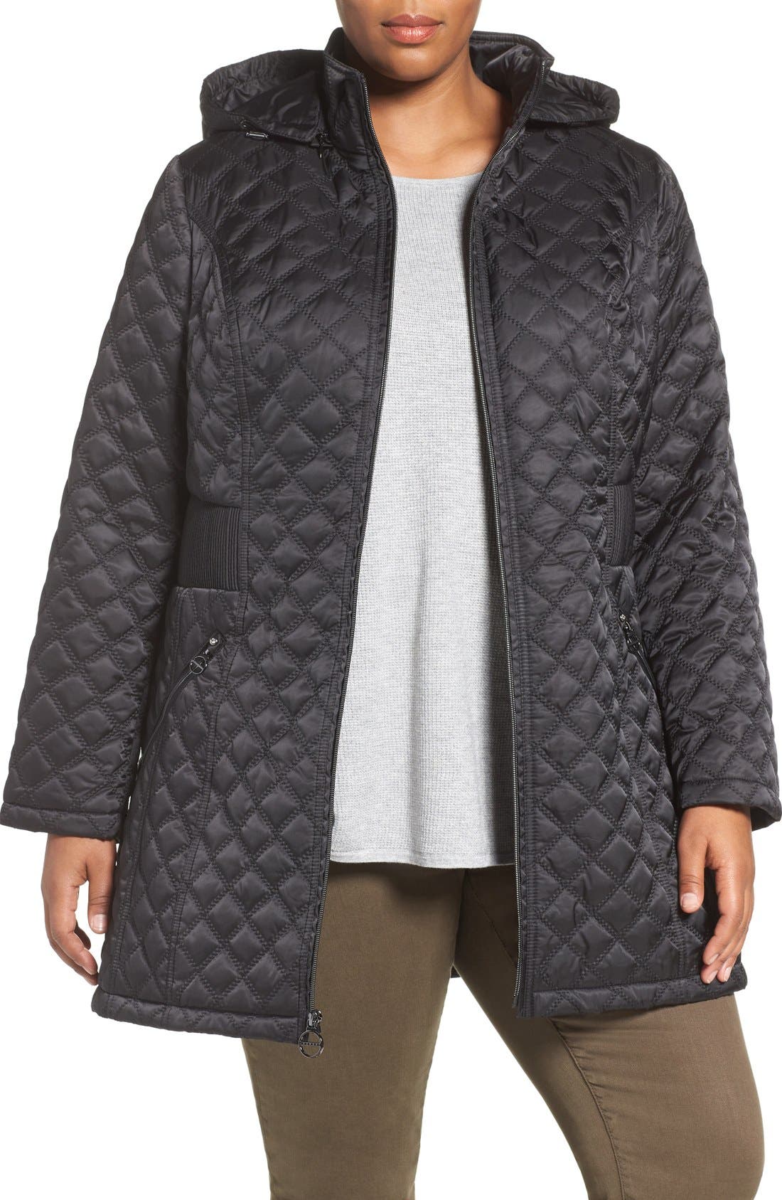 Laundry by Shelli Segal Quilted Hooded Coat (Plus Size) Nordstrom
