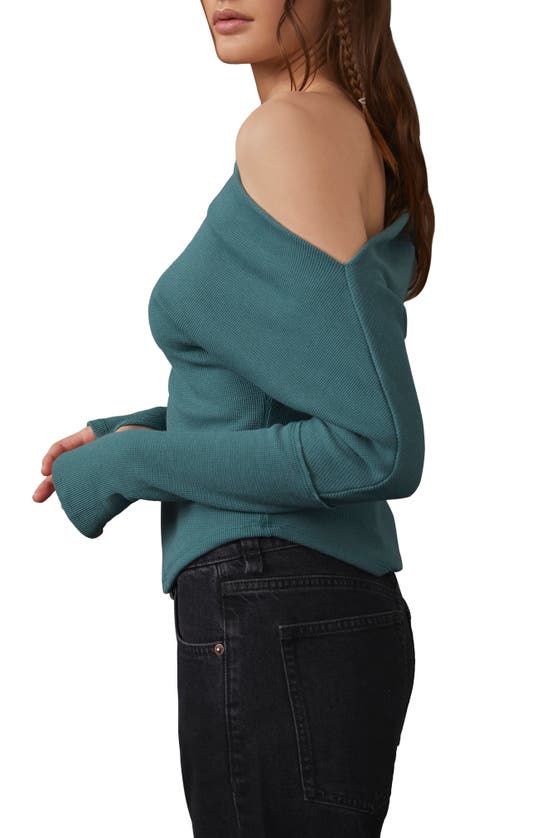Free People We The Free Fuji Off The Shoulder Thermal Top In Jaded