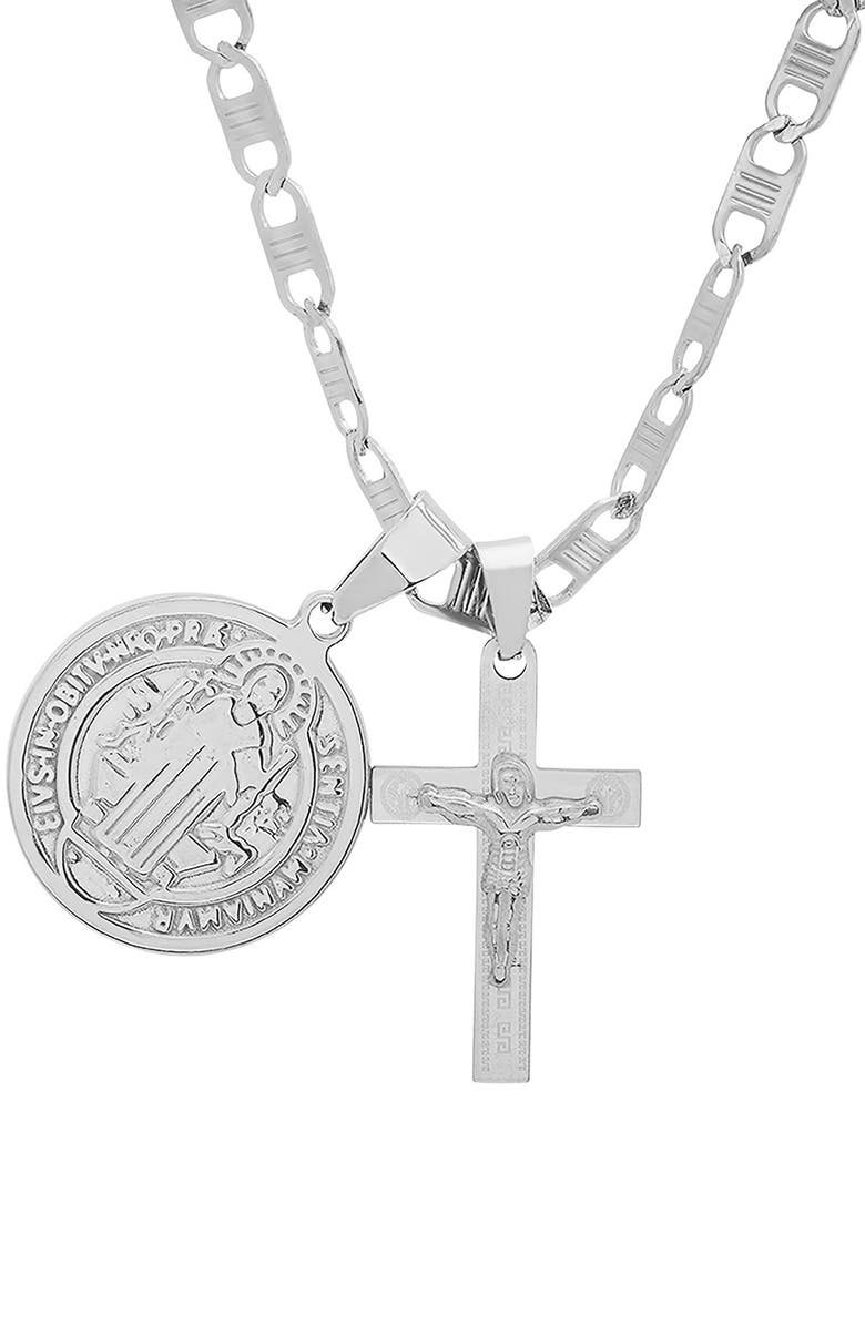 HMY JEWELRY Men's Stainless Steel Cross Necklace Nordstromrack