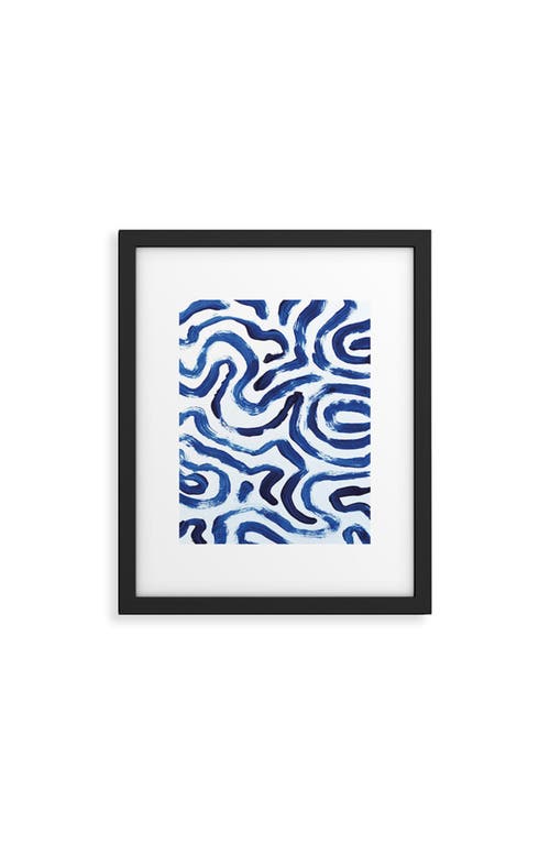 Deny Designs Blue Minimal Framed Art Print in Blue/White