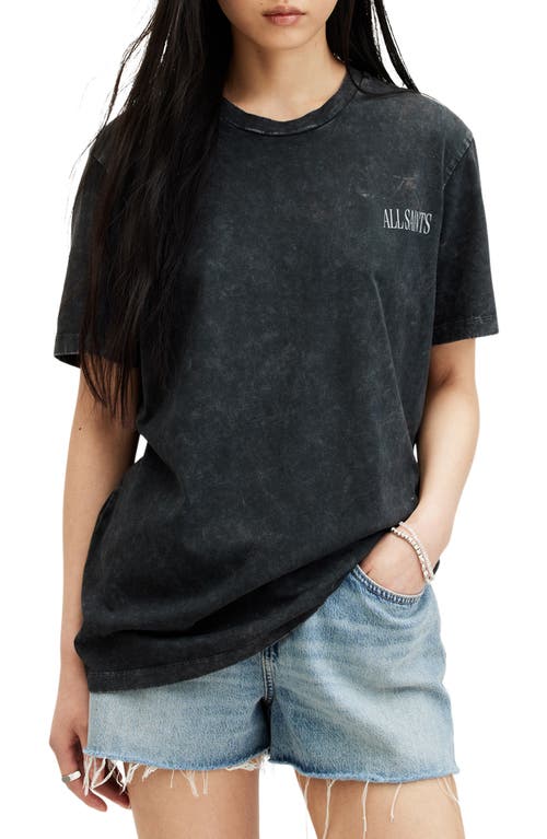 AllSaints Logo Cotton T-Shirt Acid Washed Black at Nordstrom,