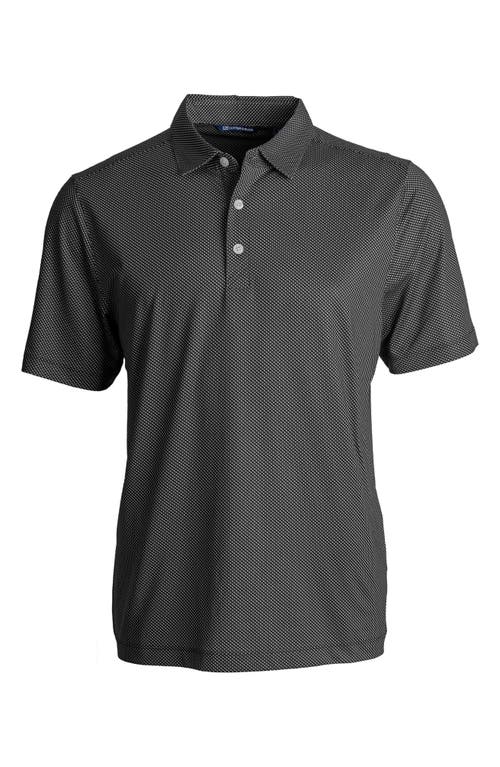 Cutter & Buck Symmetry Micropattern Performance Recycled Polyester Blend Polo In Black