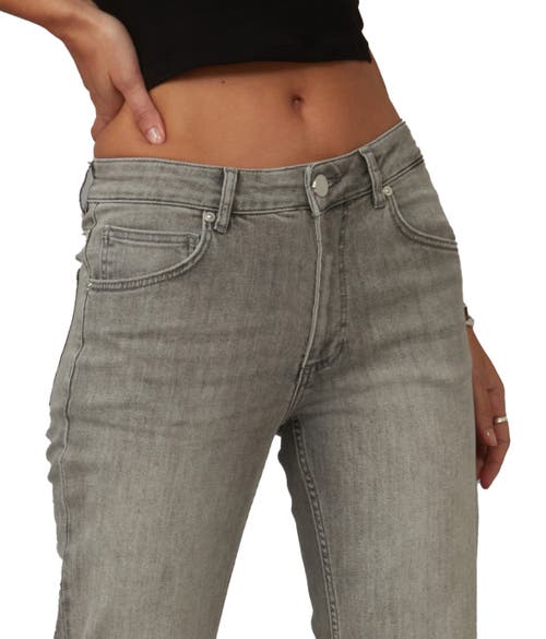 Shop Lola Jeans Denver High Rise Straight Jeans In Mid Ash