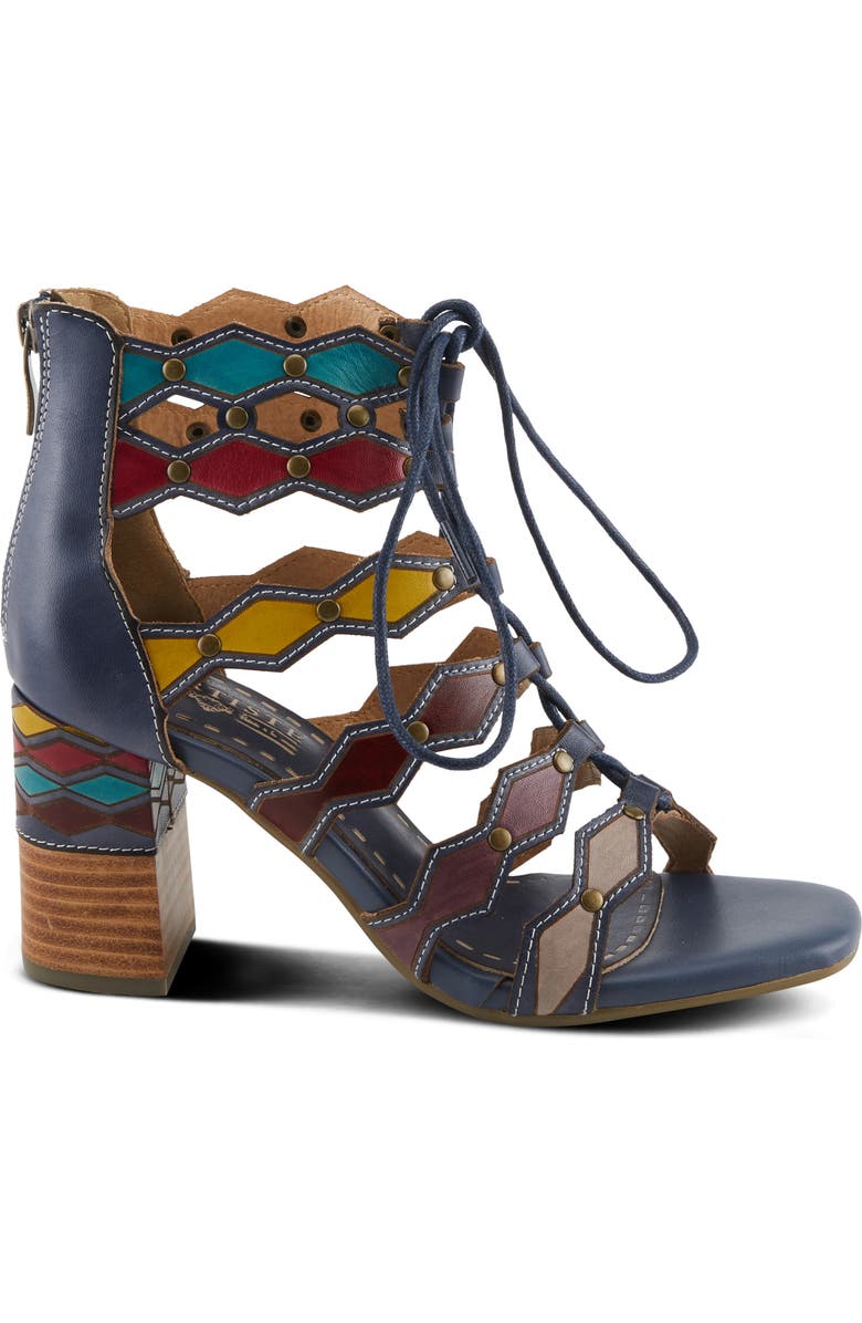 L'Artiste by Spring Step Artdeco Strappy Sandal, Alternate, color, Navy Multi