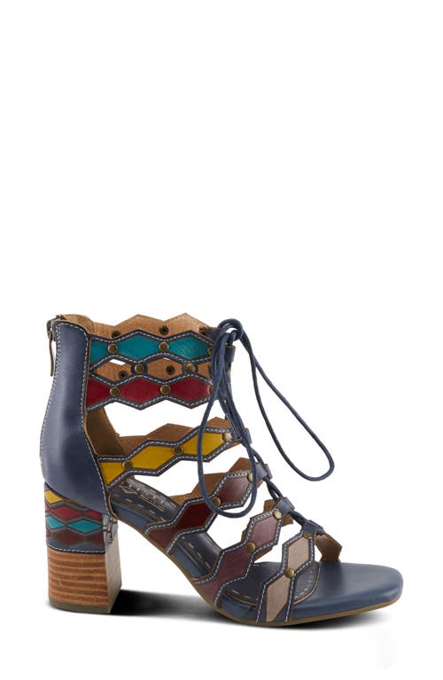 L'artiste By Spring Step Artdeco Strappy Sandal In Navy Multi
