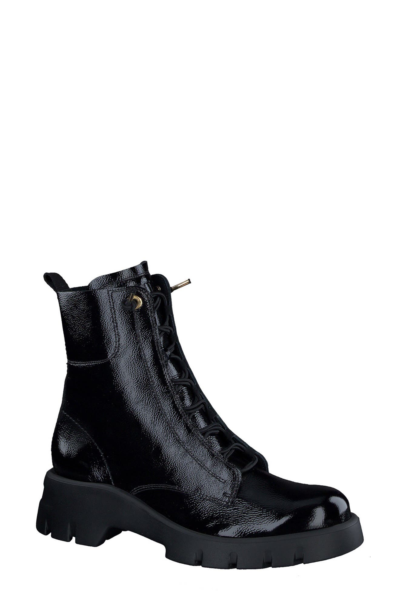 Paul Green Wicked Boot in Black Crinkled Patent 