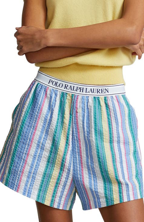 Cotton Seersucker Boxer Pajama Shorts