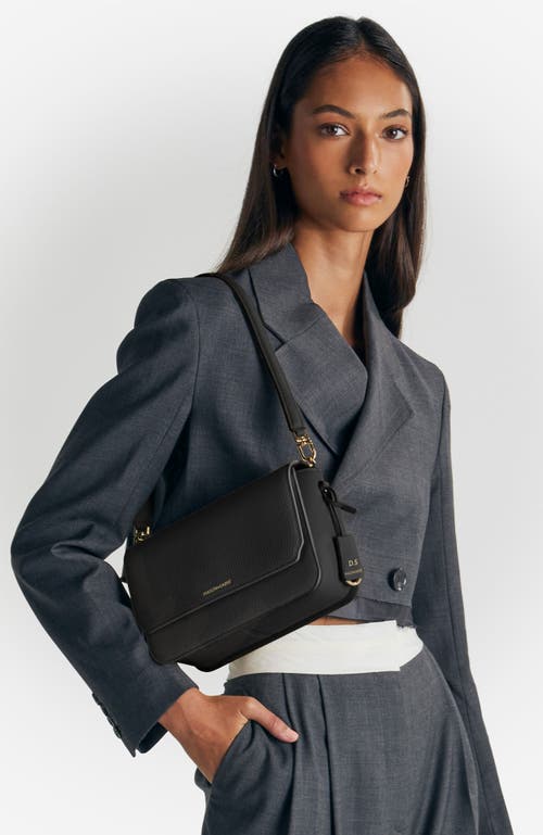Maison De Sabre Maison De Sabré Medium Leather Flap Bag In Black Caviar