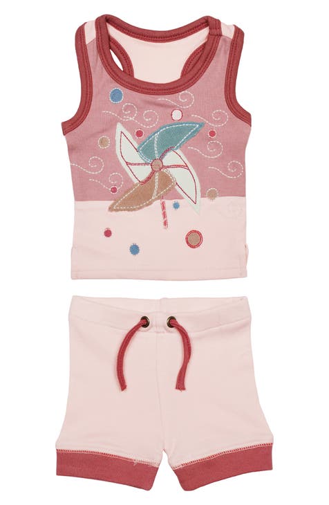 Windmill Appliqué Organic Cotton Tank & Bike Shorts (Baby)