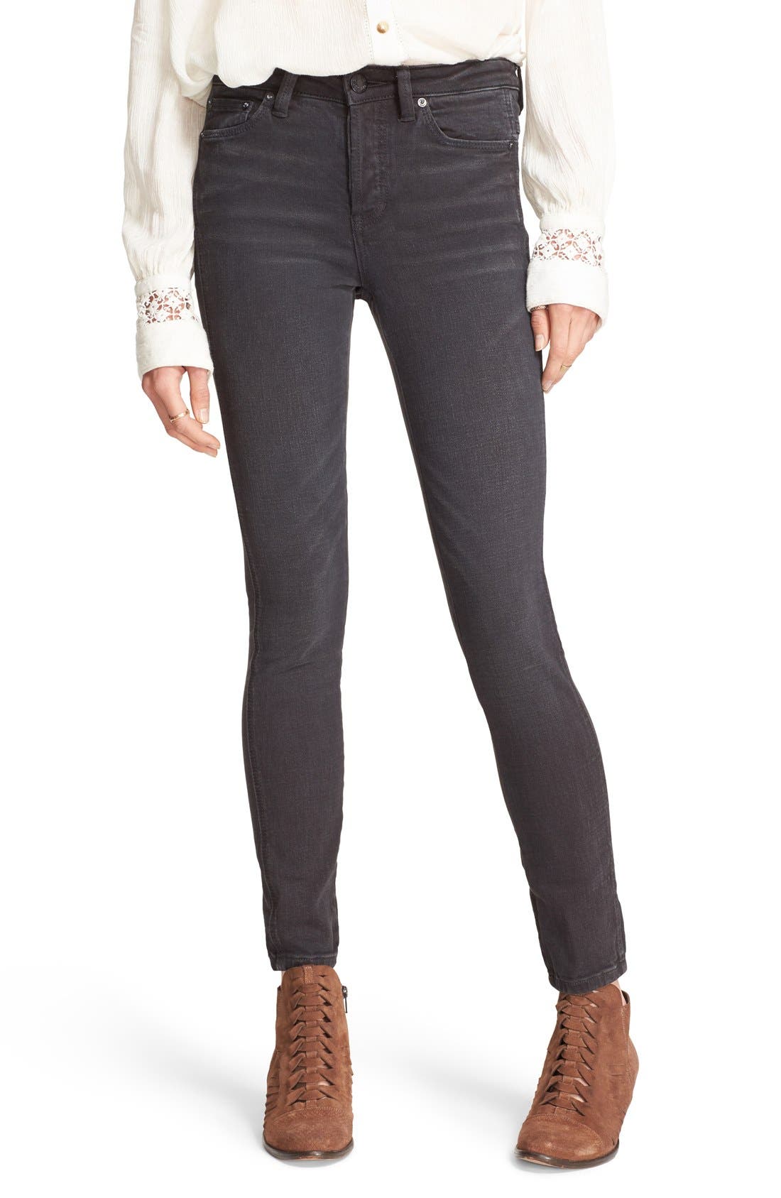 free people high waisted skinny jeans