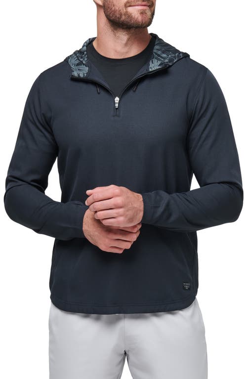 Shop Travismathew Hooded Quarter Zip Pullover In Black Floral